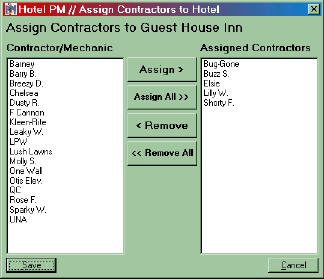 Hotel Contractor List